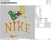 Nike Flame Simpson Embroidery File 4 size