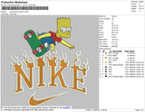 Nike Flame Simpson Embroidery File 4 size