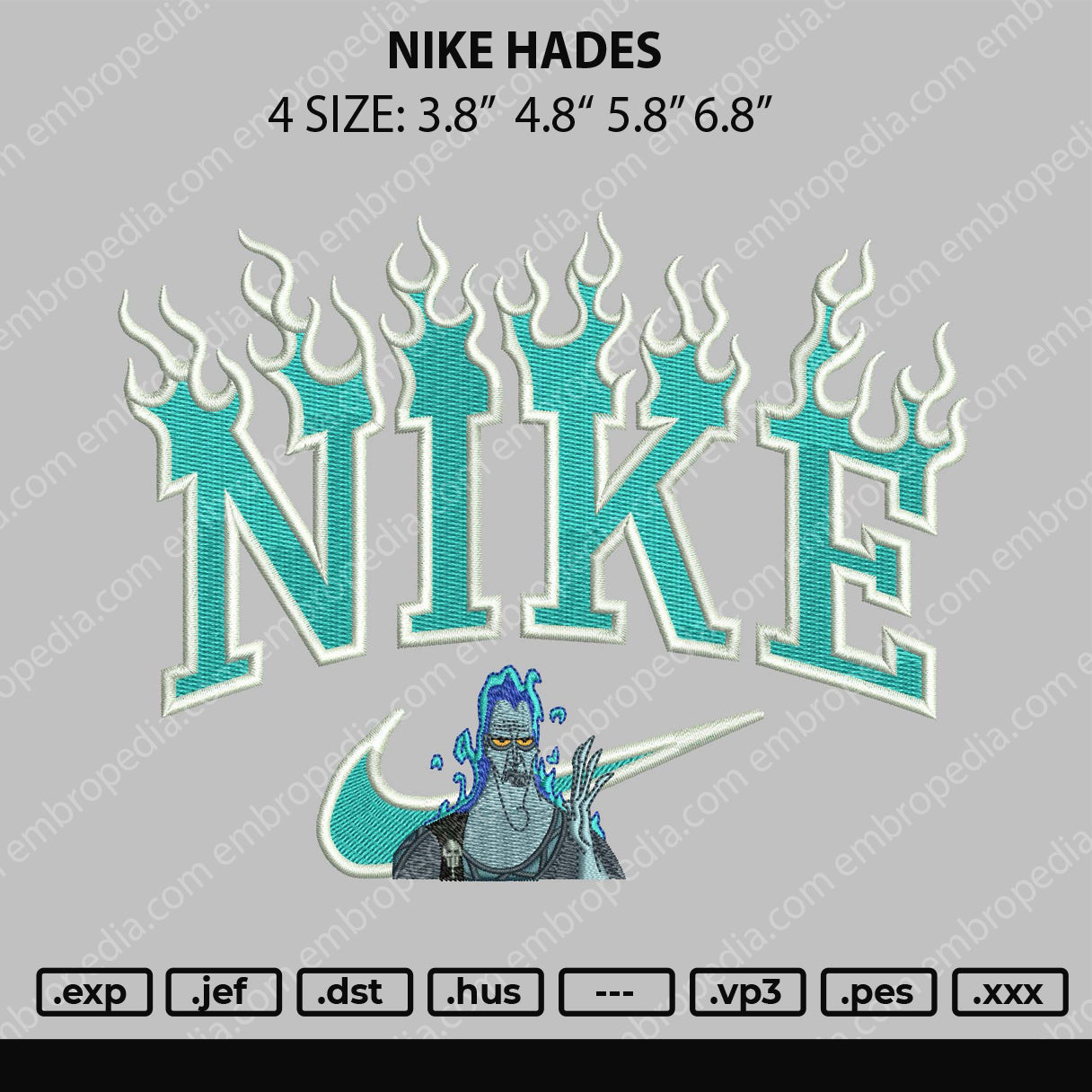Nike Hades Embroidery File 4 size