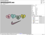Nike Heart Swoosh Embroidery File 4 size