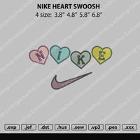 Nike Heart Swoosh Embroidery File 4 size