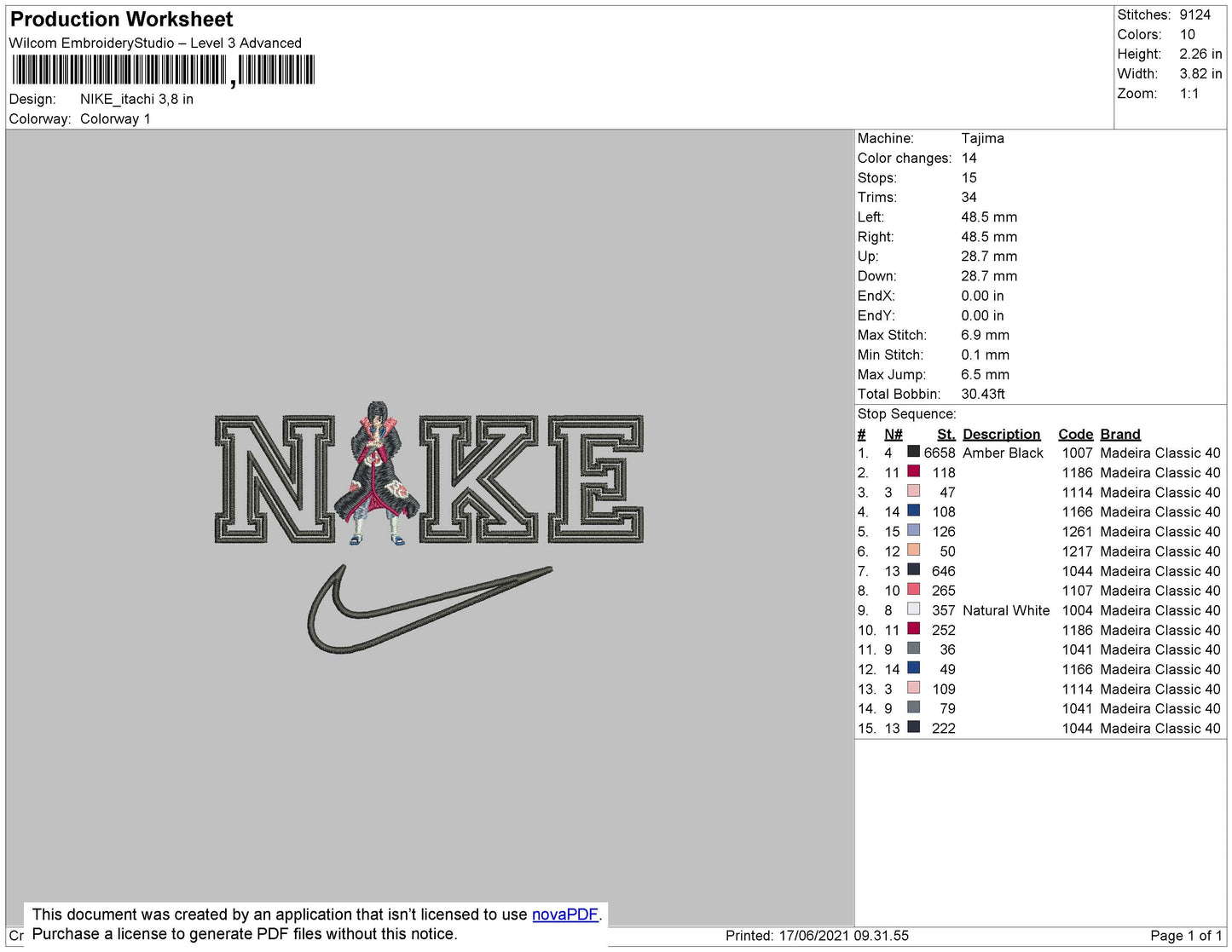 Nike Itachi Embroidery File 4 size