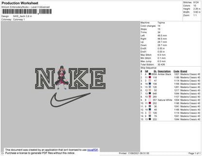 Nike Itachi Embroidery File 4 size