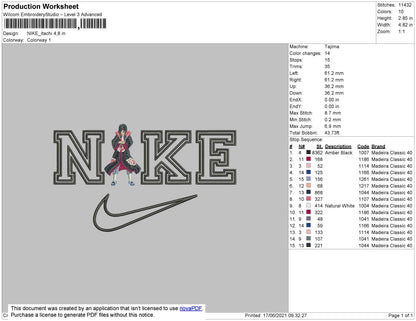 Nike Itachi Embroidery File 4 size