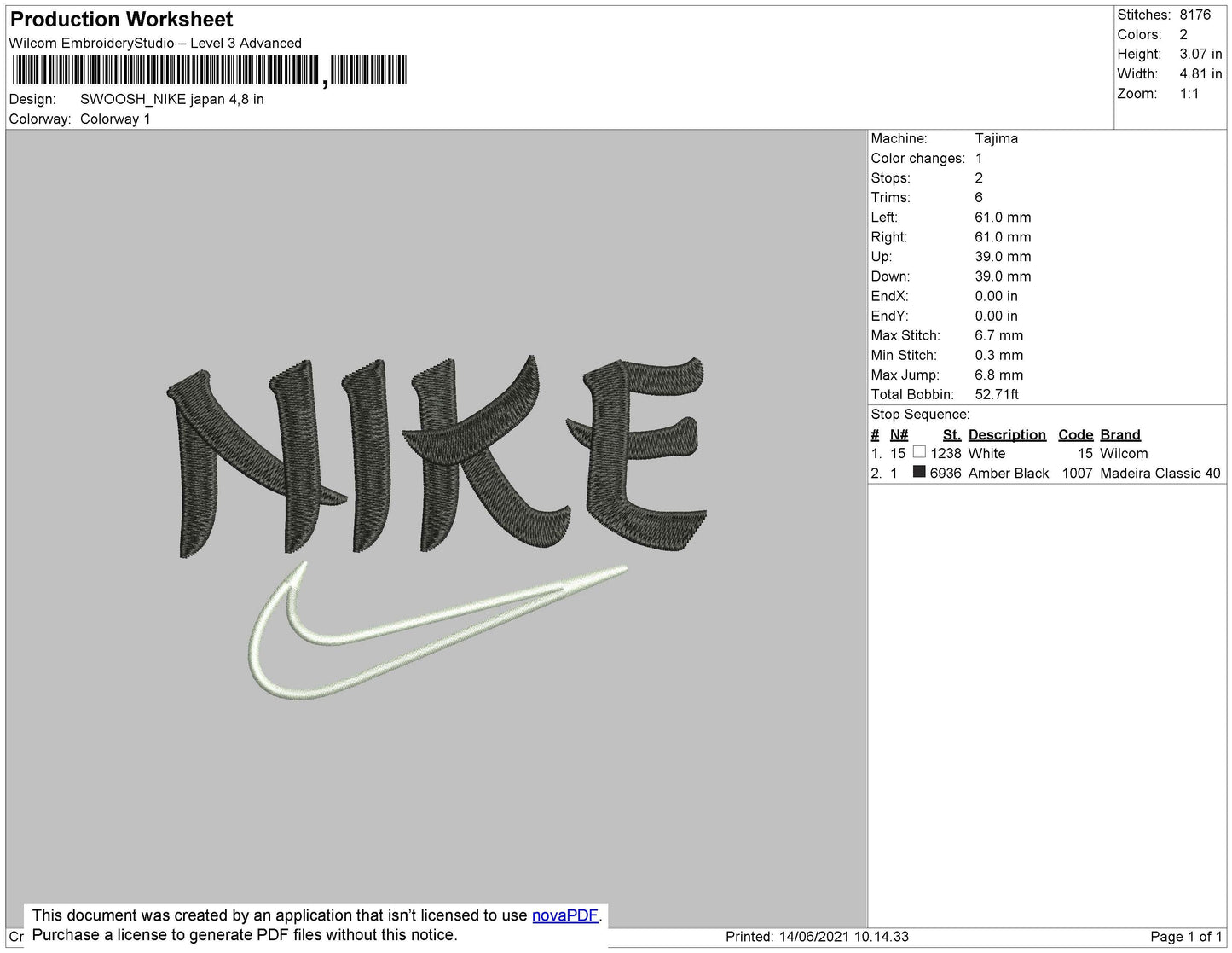 Nike Japan Font Embroidery File 4 size