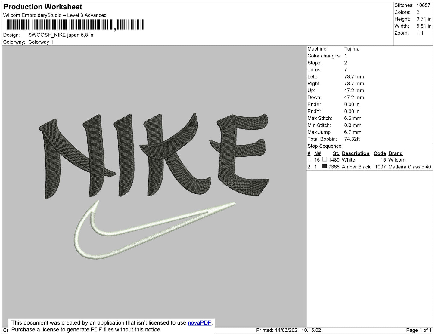 Nike Japan Font Embroidery File 4 size