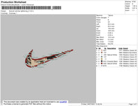 Swoosh Anime Lighting 02 Embroidery File 4 size
