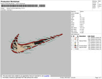 Swoosh Anime Lighting 02 Embroidery File 4 size