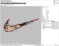 Swoosh Anime Lighting 02 Embroidery File 4 size