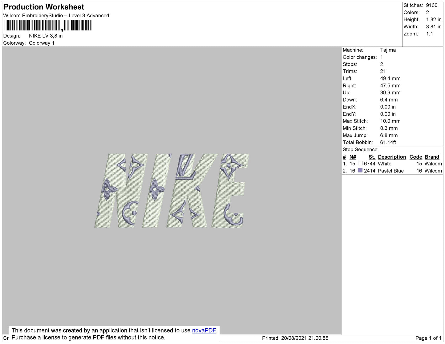 Nike Lv001 Embroidery File 4 size