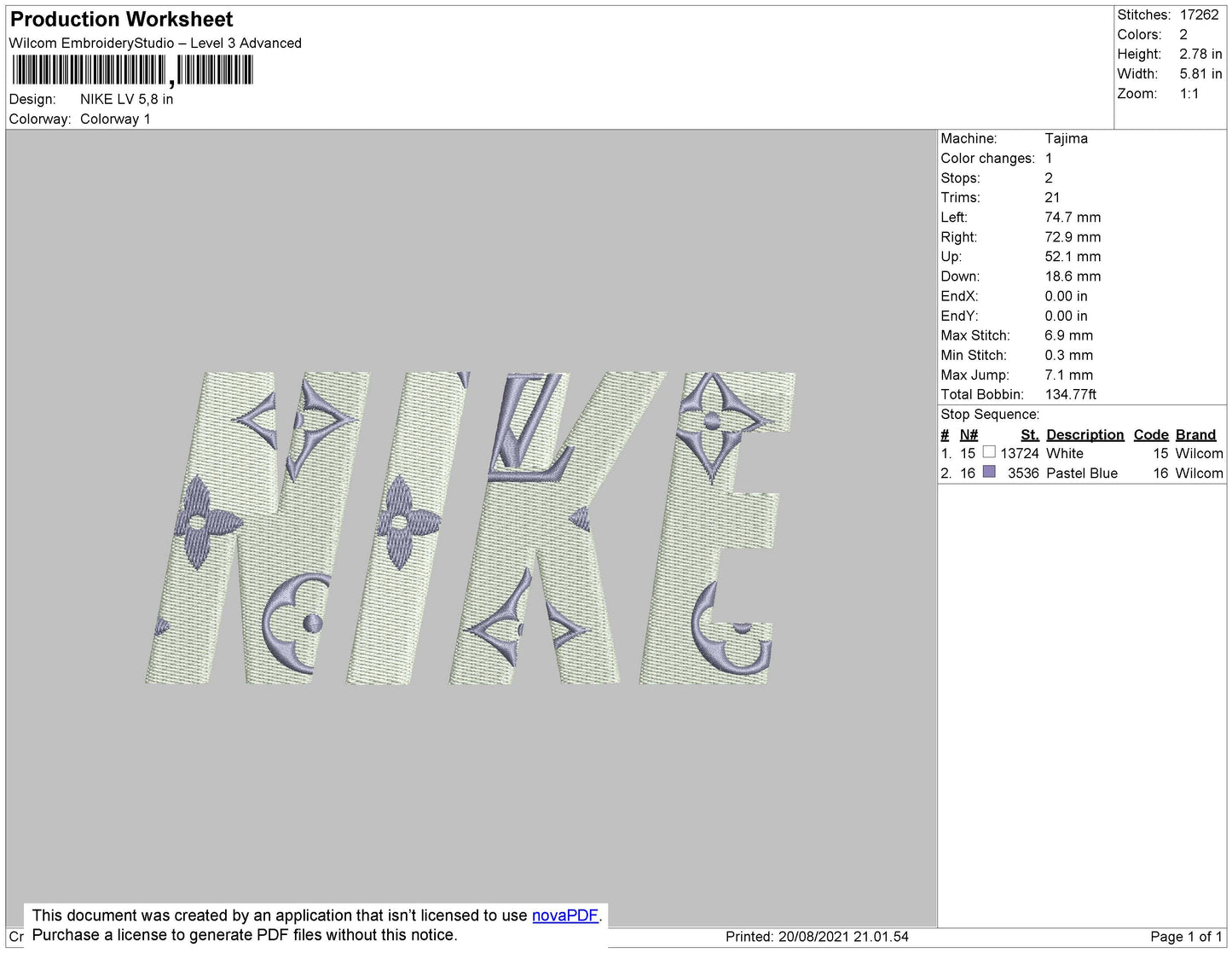 Nike Lv001 Embroidery File 4 size