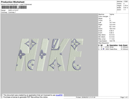 Nike Lv001 Embroidery File 4 size