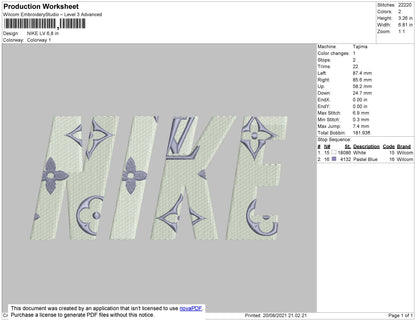 Nike Lv001 Embroidery File 4 size