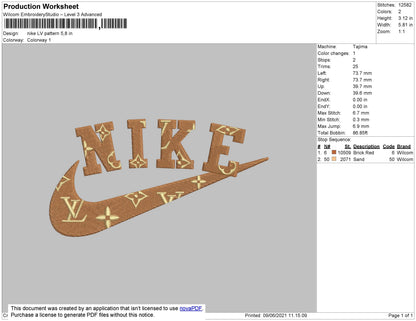 Nike Lv1 Pattern Swoosh Embroidery File 4 size