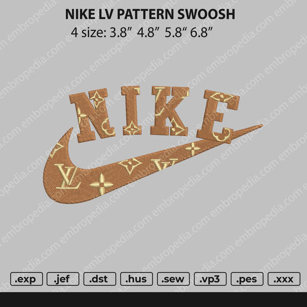Nike Lv1 Pattern Swoosh Embroidery File 4 size