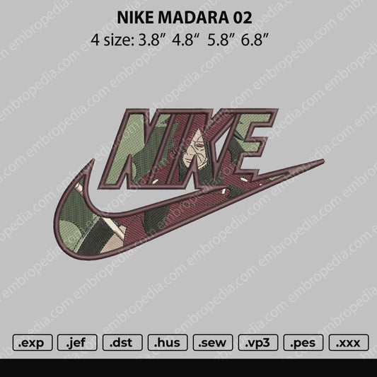Nike Madara 02 Embroidery File 4 size
