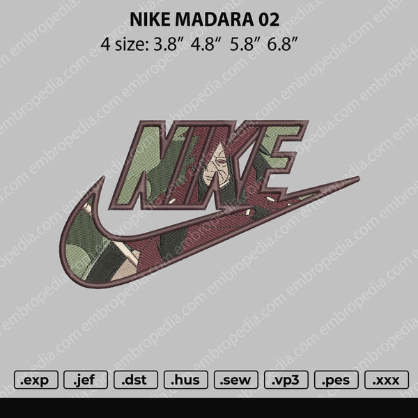 Nike Madara 02 Embroidery File 4 size