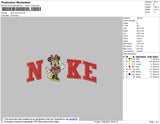 Nike Minnie Embroidery File 4 size