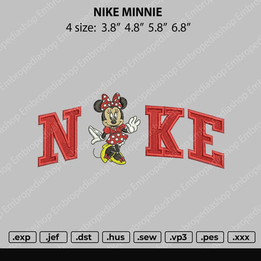 Nike Minnie Embroidery File 4 size