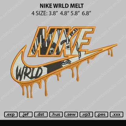 Nike Wrld Melt Embroidery File 4 size