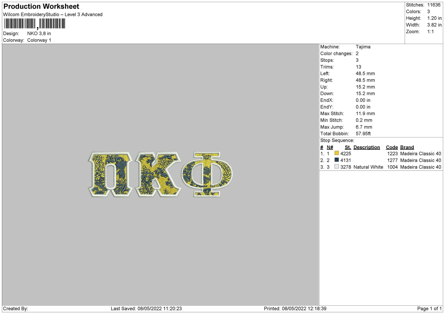 NKO Embroidery File 4 size