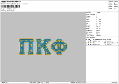 NKO LV Embroidery File 4 size