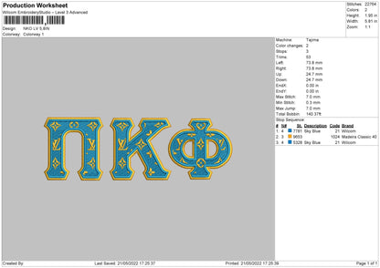NKO LV Embroidery File 4 size