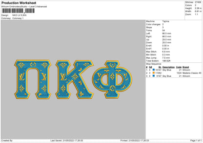 NKO LV Embroidery File 4 size