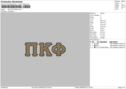 NKO Pattern 02 Embroidery File 5 sizes
