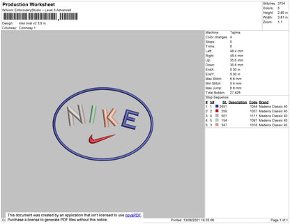 Nike Oval V2 Embroidery File 4 size