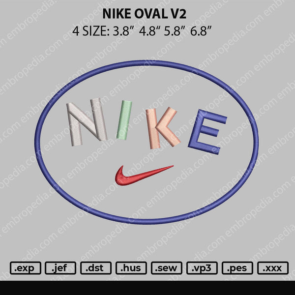 Nike Oval V2 Embroidery File 4 size