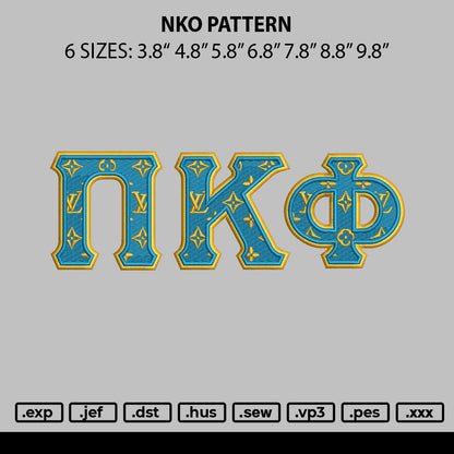 NKO LV Embroidery File 4 size
