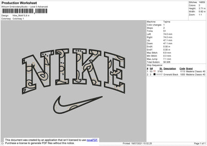 Nike Pattern Embroidery File 4 size
