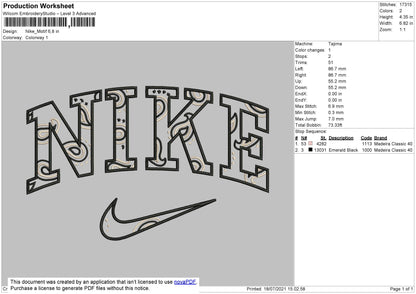 Nike Pattern Embroidery File 4 size