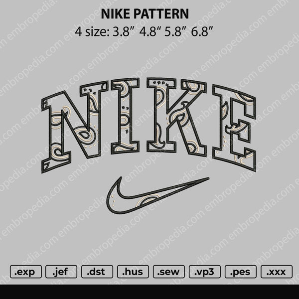 Nike Pattern Embroidery File 4 size