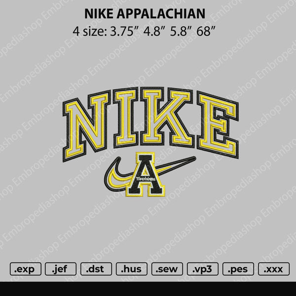 Nike Appalachian Embroidery File 4 size