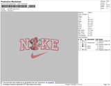 Nike Stitch Pink Embroidery File 4 size