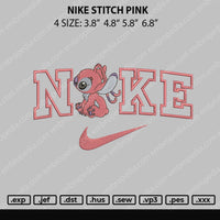 Nike Stitch Pink Embroidery File 4 size