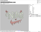 Nike Swoosh Butterfly Embroidery File 4 size