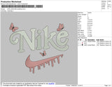 Nike Swoosh Butterfly Embroidery File 4 size