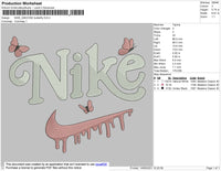 Nike Swoosh Butterfly Embroidery File 4 size