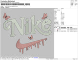 Nike Swoosh Butterfly Embroidery File 4 size