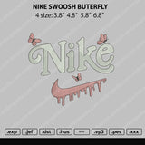 Nike Swoosh Butterfly Embroidery File 4 size