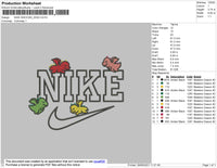 Nike Swoosh Dino Embroidery File 4 size