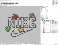 Nike Swoosh Dino Embroidery File 4 size