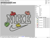 Nike Swoosh Dino Embroidery File 4 size