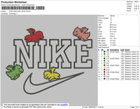 Nike Swoosh Dino Embroidery File 4 size