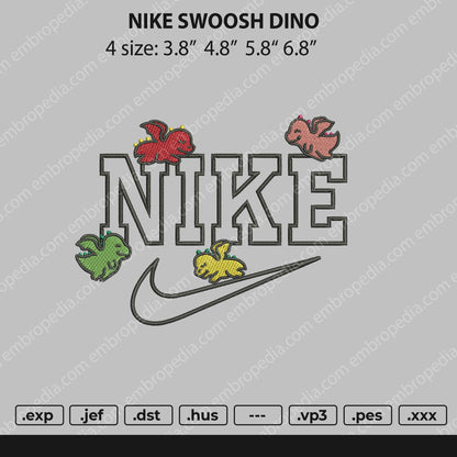 Nike Swoosh Dino Embroidery File 4 size