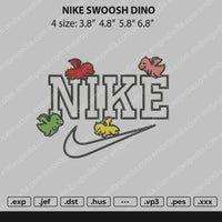 Nike Swoosh Dino Embroidery File 4 size