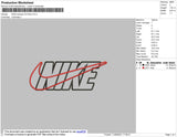Nike Swoosh Outline Embroidery File 5 size